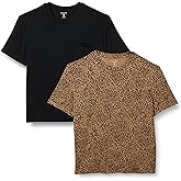 Amazon Essentials Women's Jersey Relaxed-Fit Short-Sleeve Crewneck Pocket T-Shirt, Pack of 2