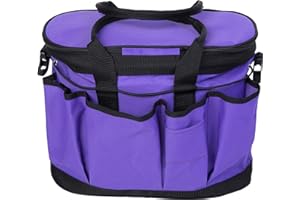 Huntley Equestrian Deluxe Grooming Bag Perfectly Designed Easy Access Multi Pocket Zipper Top Closure Double Handles Shoulder Strap Exterior Pockets