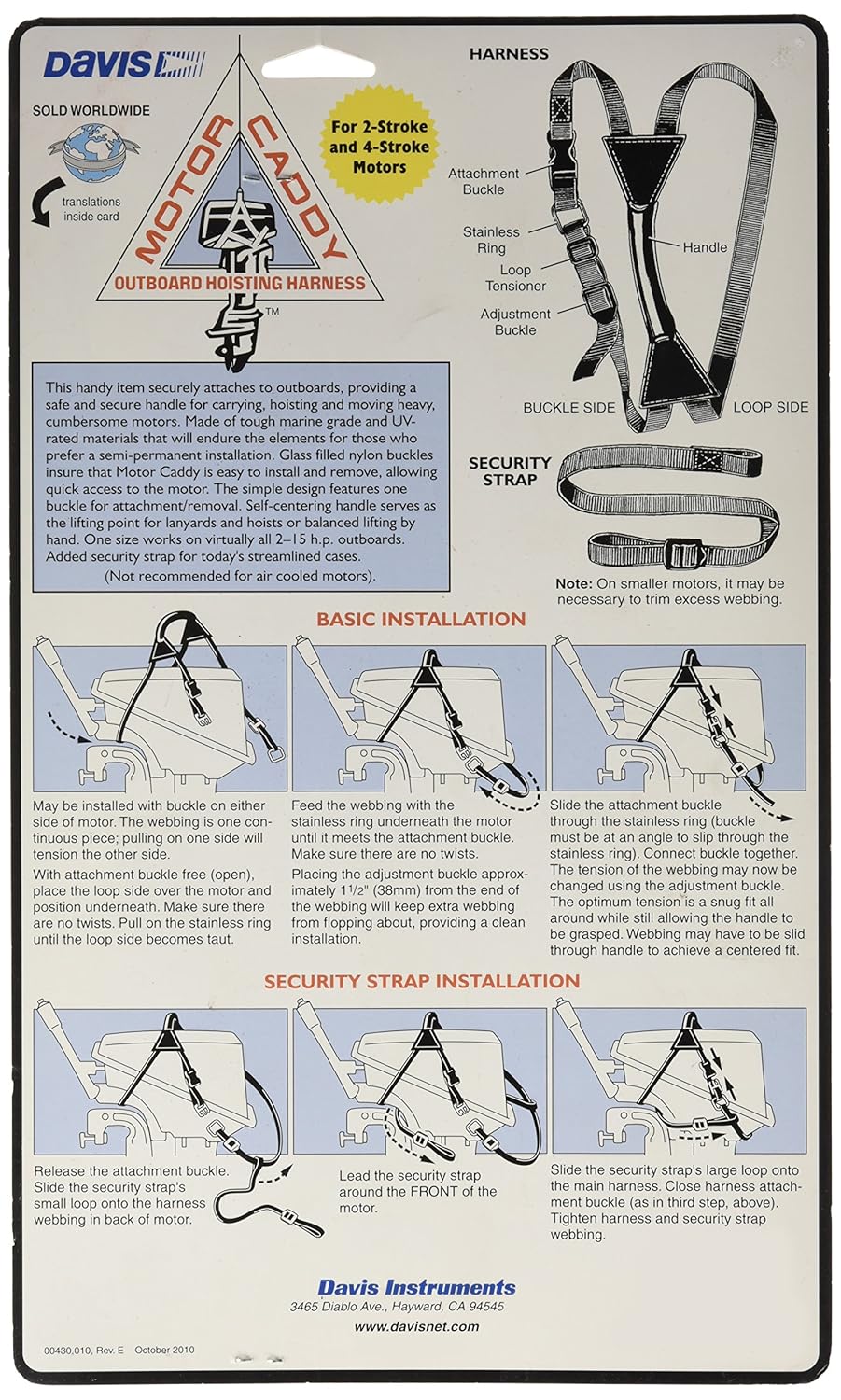 Davis Motor Caddy Outboard Hoisting Harness eBay