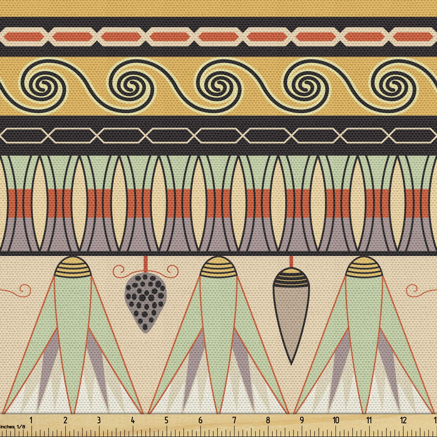 Ambesonne Egyptian Print Fabric by The