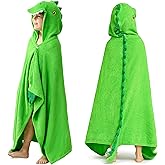 Joiedomi Dinosaur Hooded Towel for Kids Soft 100% Cotton Bath Beach Towel 30" x 50" for Kids 3-10 Years Toddler Pool Poncho with Hood Absorbent Swim Wrap for Boys Girls