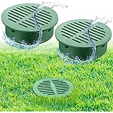 Meonum 2 Pack 6 in Round Drain Grate Covers, for Lawn, Walkways and Patio | Fits 6 In Drain, Corrugated and Triple-Wall Pipes, Snap-In Design, for Places with Low Water Flow, Flush with the Ground