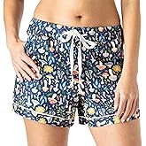 Hello Mello Signature Lounge Shorts Womens Soft Relaxed Pajama Bottoms Roomy Wide Leg Drawstring Waist Side Pockets