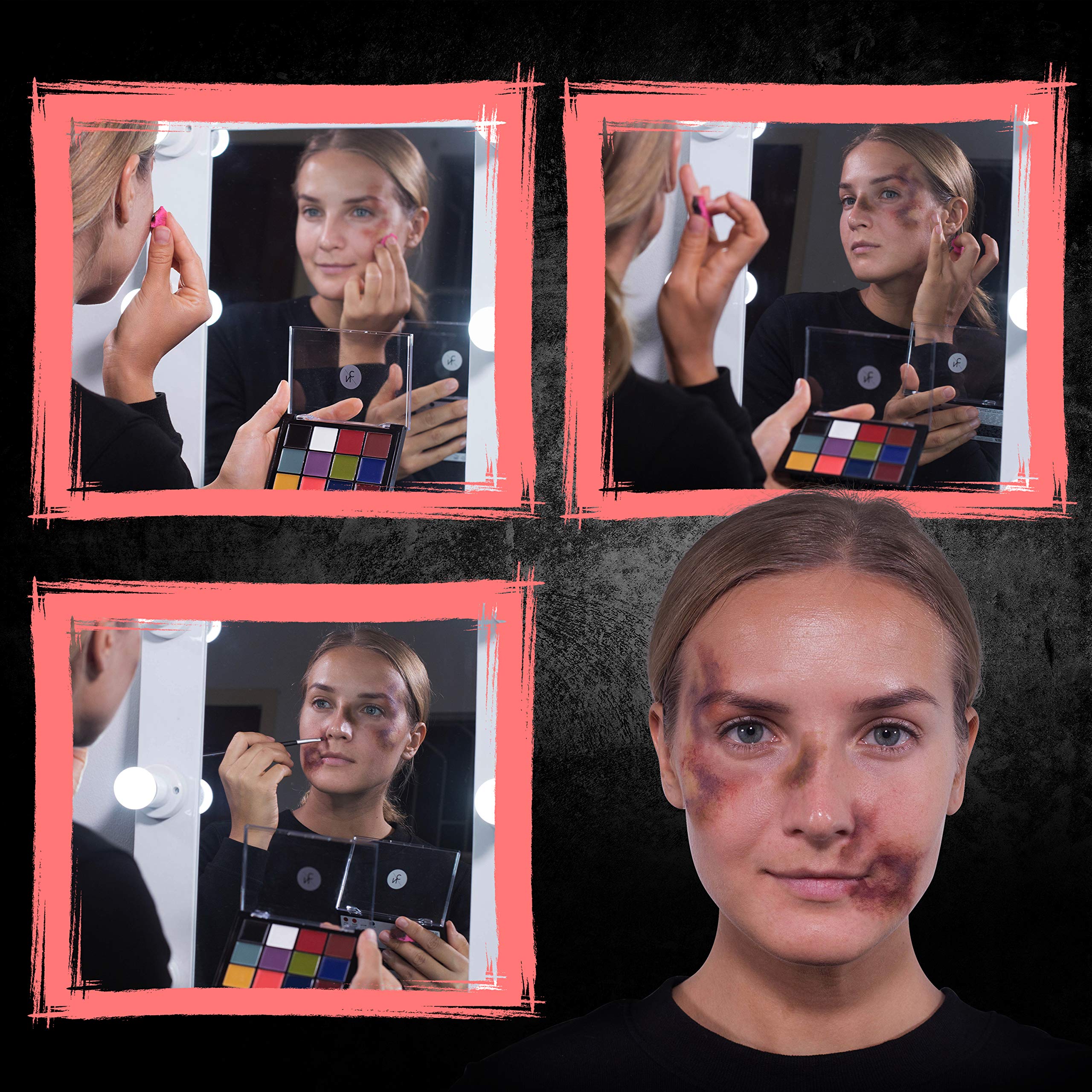 12-Color Primary FX Cream Palette, Professional Quick Drying Waterproof SFX Makeup for the Stage, Film, Costumes, Cosplay