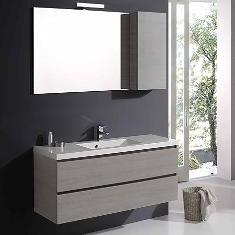 Manhattan Bathroom Furniture 120 Cm With Drawer And Mirror With Cabinets Amazon De Kuche Haushalt