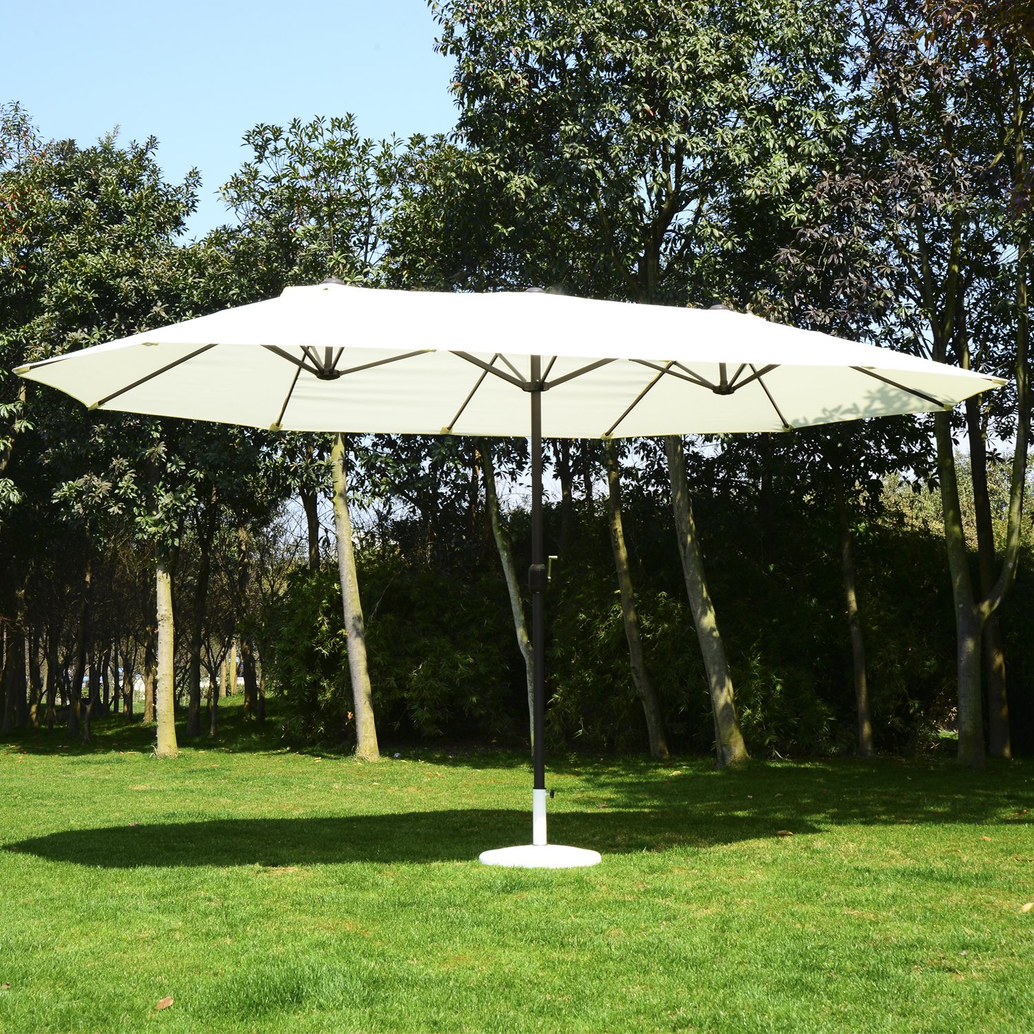 Amazoncom Outsunny 15 Outdoor Patio Market Double Sided Umbrella