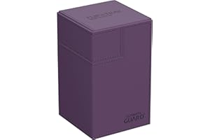 Ultimate Guard Flip'n'Tray 100+, Deck Case for 100 Double-Sleeved TCG Cards + Dice Tray, Purple, Independent Magnetic Closure