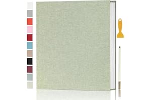 AENBUSLM Photo Album Self Adhesive Pages for 4x6 5x7 8x10 Pictures Scrapbook Magnetic Photo Albums with Sticky Pages Books with A Metallic Pen for Baby Wedding Family 11x10.6 GrassGreen 40 Pages