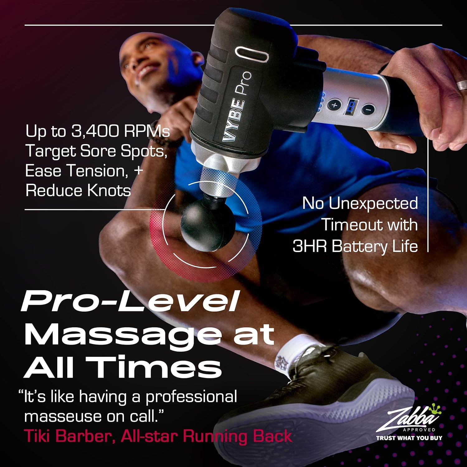 VYBE Percussion Massage Gun - Pro Model -Muscle Deep Tissue Massager -Quiet, Portable, Electric, Hand held, Body Relaxation: Health & Personal Care