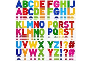 Harloon 232 Pcs 24 Sheets Large Glitter Letter Stickers Big Font Alphabet Letter Stickers Self Adhesive Letters Kit Mailbox Stickers for Mailbox Bulletin Boards Classroom Home(Colorful,2.5'')
