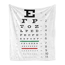 Ambesonne Eye Chart Throw Blanket, Illustration of