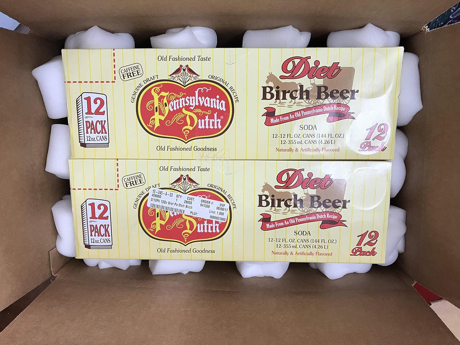Amazon Com Pa Dutch Diet Birch Beer Protected With High Density Foam Favorite Amish Drink 12 Oz Cans Case Of 24 Cans Grocery Gourmet Food