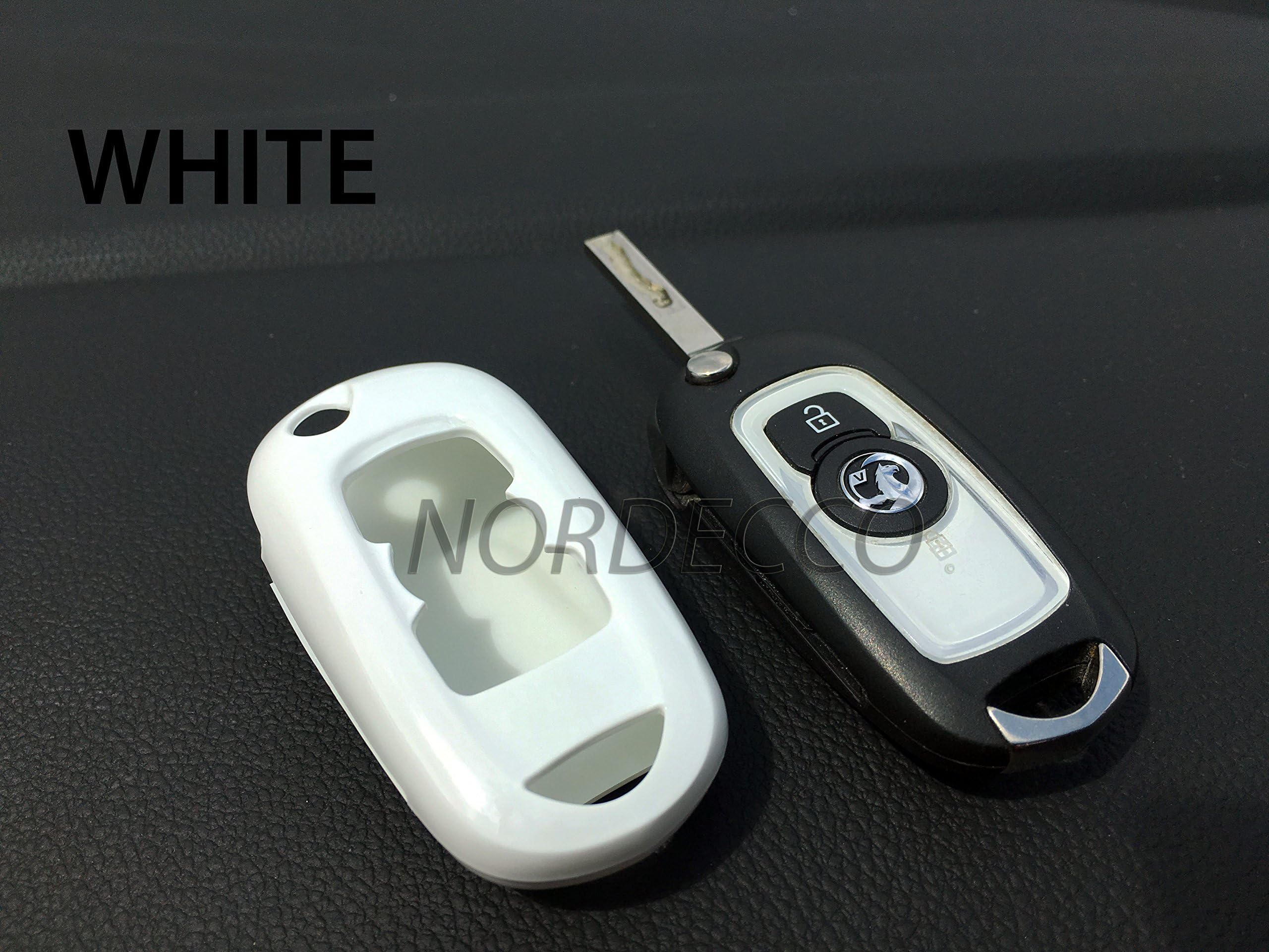 Nordecco Key Case ABS Hard Shell Fit VAUXHALL MARK 7 ASTRA DESIGN ELITE TECH LINE ENERGY SRI 2016 2017 (WHITE)