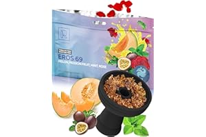 M. ROSENFELD Shisha Hookah Flavors Nicotine Free EROS 69 - Mix of Melon, Passion Fruit, Mint, Rose Herba - 3.5 ounce - 100 Gram Tobacco Free Hookah Shisha - Shisha Hookah Flavors
