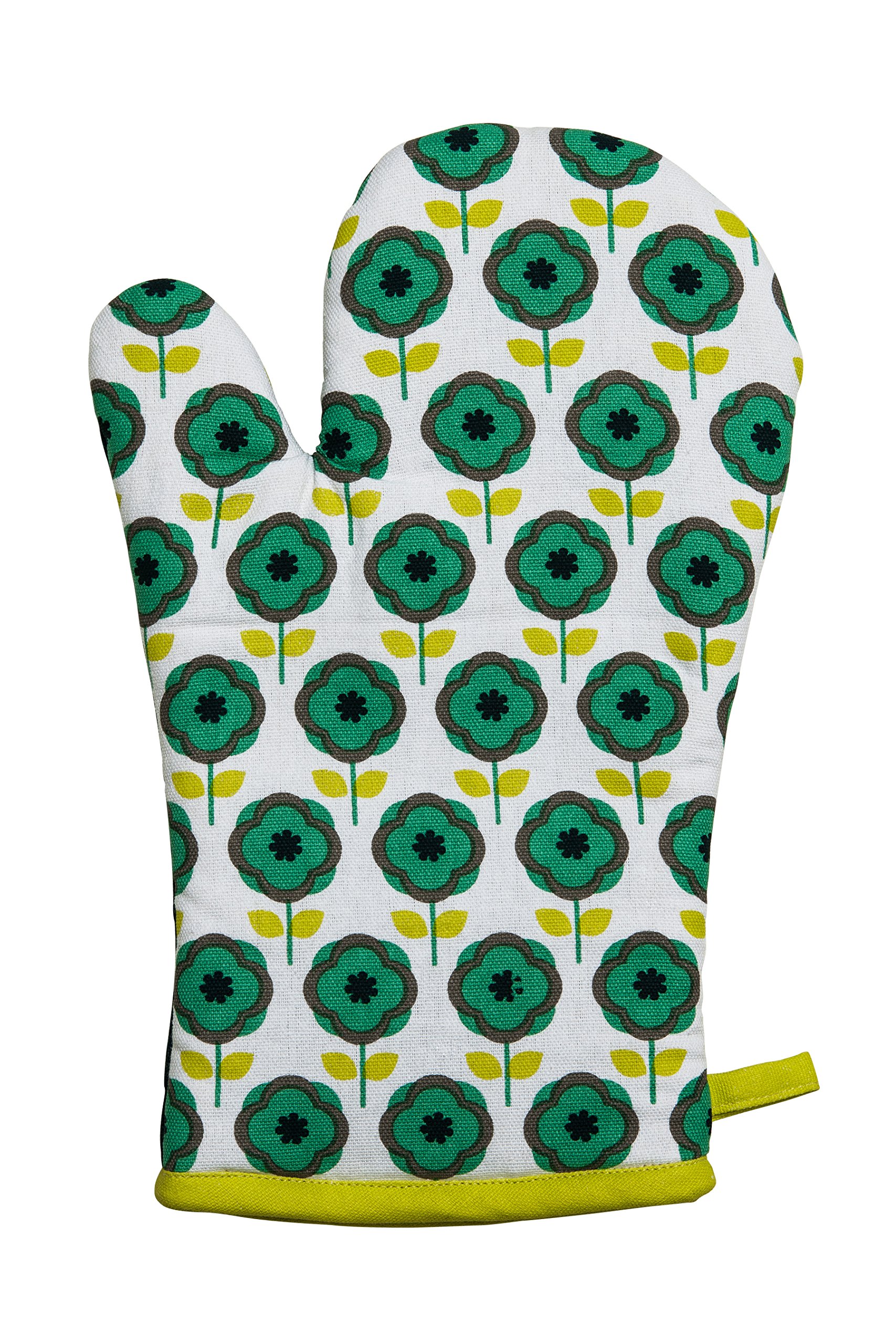 Premier Housewares Ella Single Oven Glove - Green, H3 x W31 x D21cm