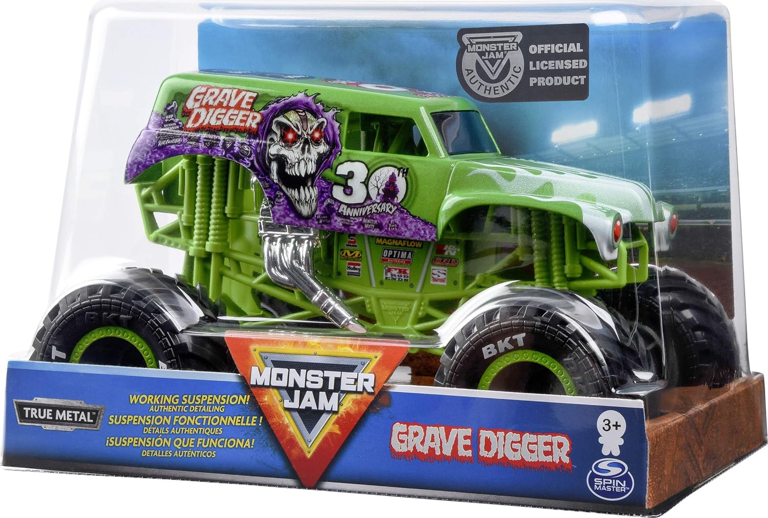 Monster Jam Official Grave Digger Monster Truck, Die-Cast Vehicle, 1:24 Scale, 8.38 x 5.38 x 5.88 inches - Image 5