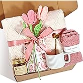 PERFECTMOFEI Self Care Baskets for Women, Birthday Gifts & Care Package - Get Well Soon Gift Baskets for Her, Mom, Wife, Girlfriend, Sister, Valentine's Day Flower Gifts for girls