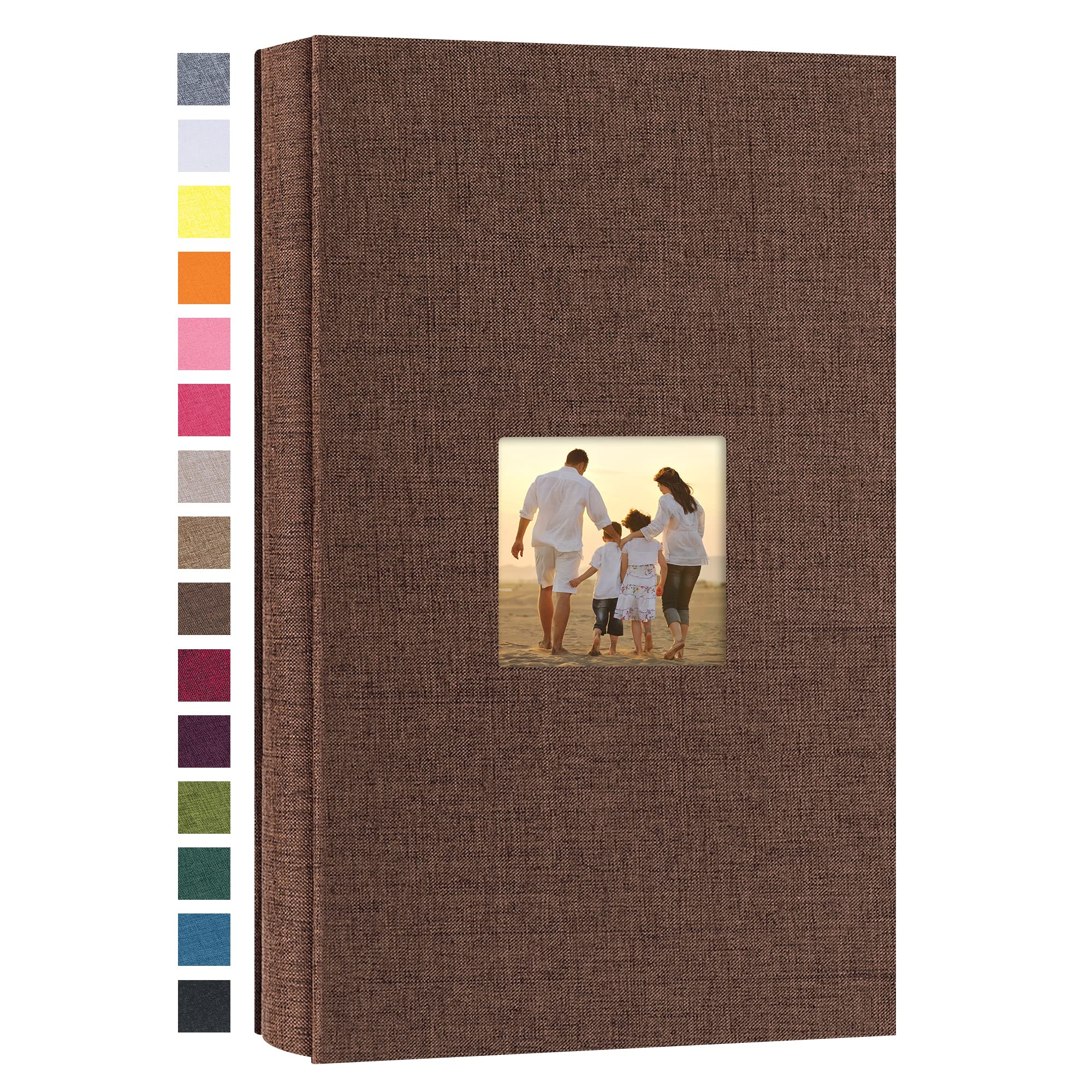 Photo 1 of **SEE PHOTOS, MINOR DAMAGE**potricher Small Photo Album 4x6 300 Photos Linen Cover Picture Photo Book for Family Wedding Anniversary Baby Vacation (Brown,300 Pockets)