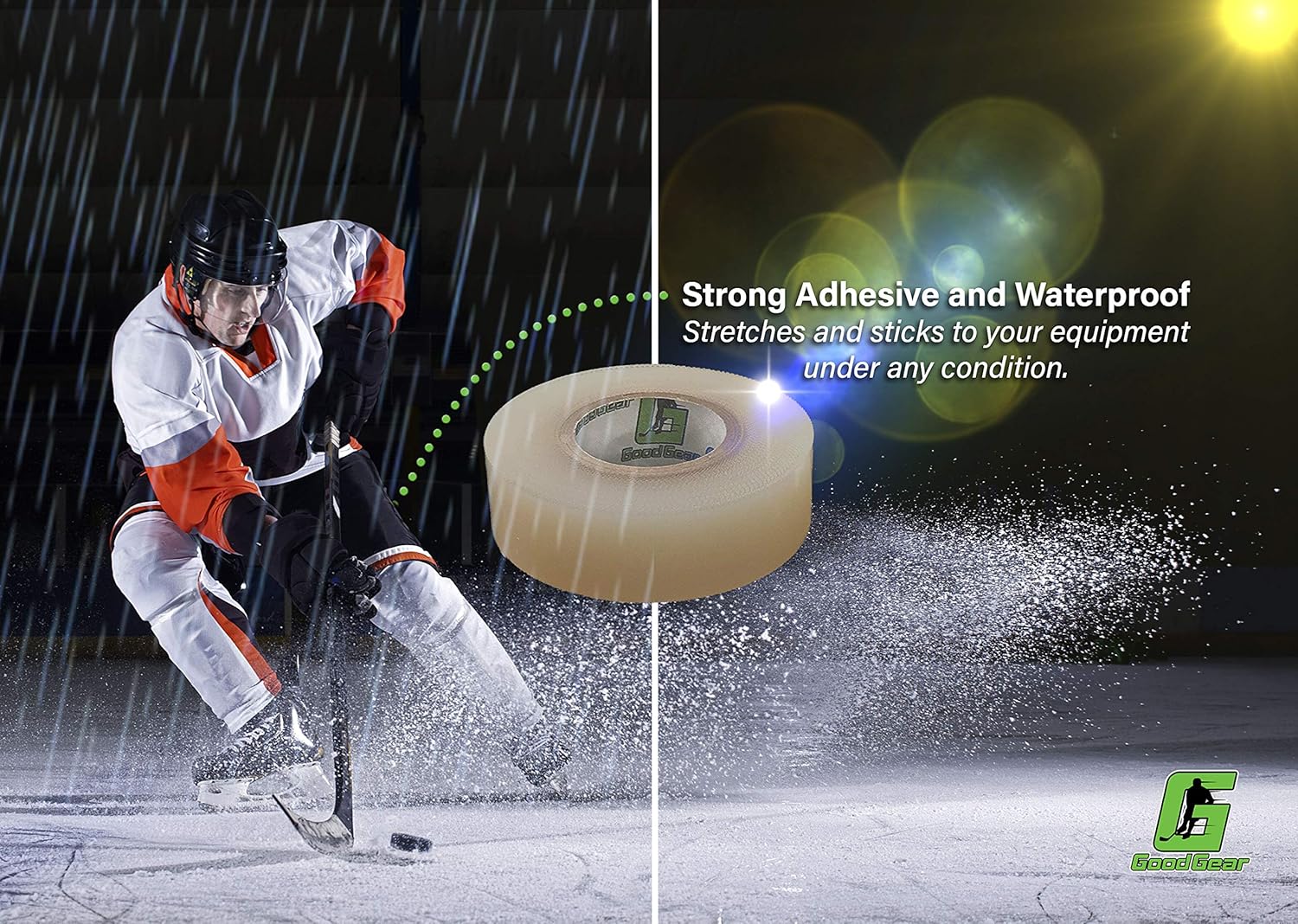 10 Pack Clear Sports Tape Hockey Tape for Socks and Gear, Easy to Stretch and Tear Shin Guard Tape by Good Gear : Sports & Outdoors