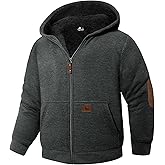 JACKETOWN Boys Zip Up Hoodie Kids Fleece Jacket Unisex Sherpa Lined Hooded Sweatshirts Girls Casual Outerwear 6-15 Years
