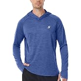 Men's UPF 50+ Sun Hoodie, Long Sleeve Fishing Shirt with Thumb Holes | Quick Dry UV Protection Shirt for Men, Lightweight Breathable Mesh Hoodie for Fishing, Hiking, Boating and Running