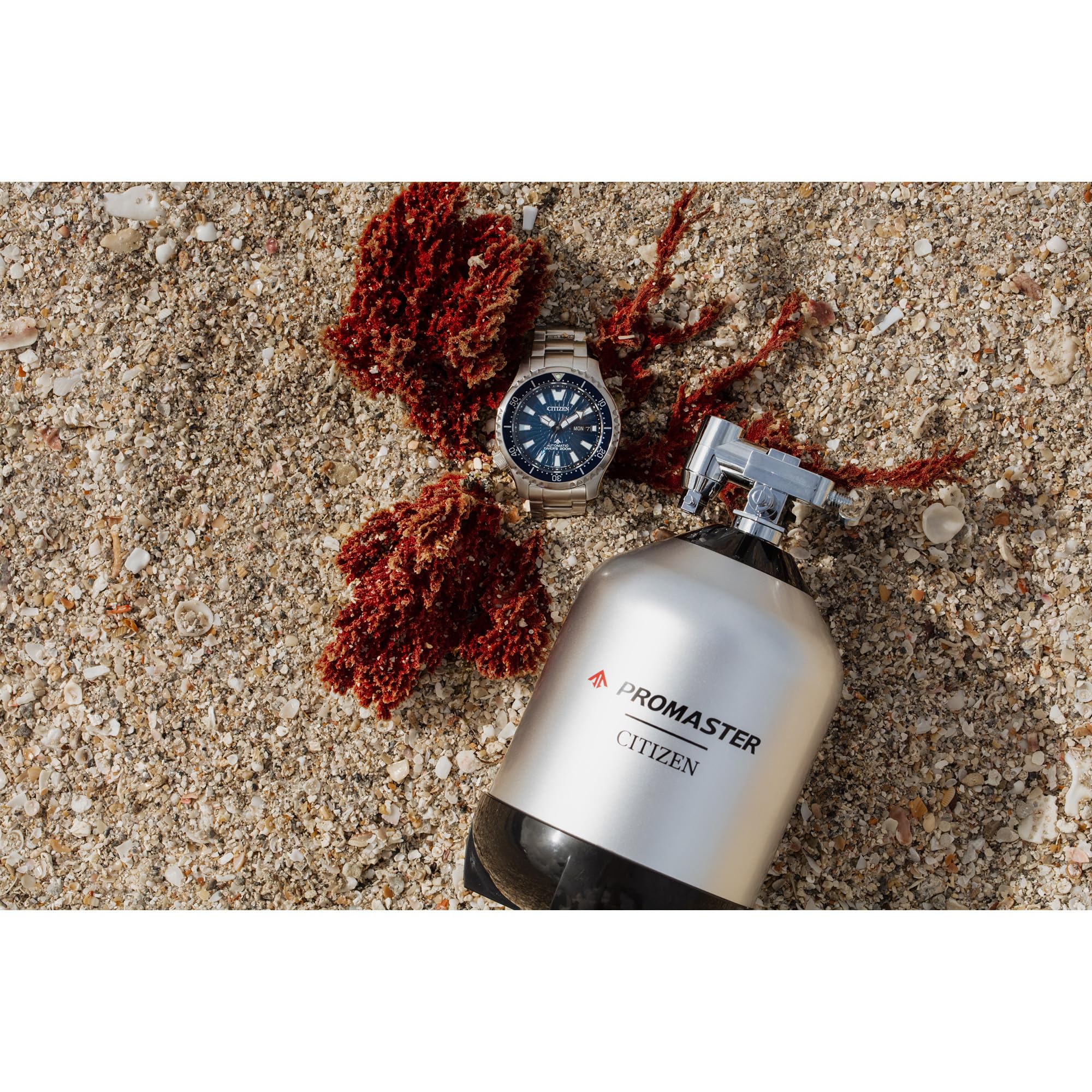 Citizen Men's Promaster Dive Fugu Automatic Stainless Steel Watch, Luminous, ISO Compliant, Silver/Blue Dial