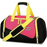 Urbanstand Gym Bag for Men &amp; Women - 30L Duffle Bags with Shoe Compartment | Ideal for Overnight, Weekender &amp; Sport, Adjustable Shoulder Straps, Durable Travel Bag with Multiple Pockets, Pink Yellow