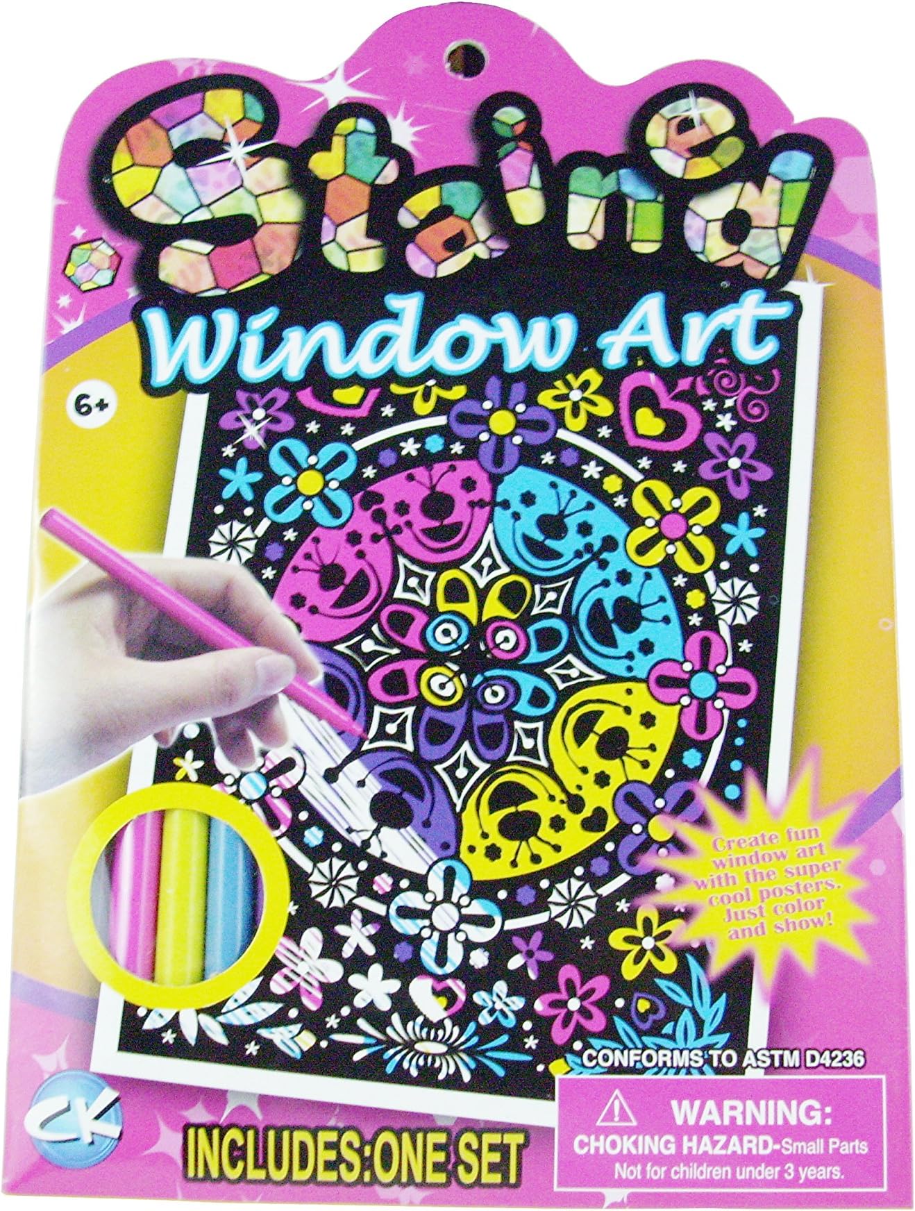 CK Brands Stained Window Art (Flowers & Hearts)