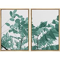 SIGNWIN Framed Wall Art Print Set Watercolor Minimalist Style Eaucalyptus Leaves Nature Trees Digital Art Modern Art Contemporary Relax/Calm for Living Room, Bedroom, Office - 16