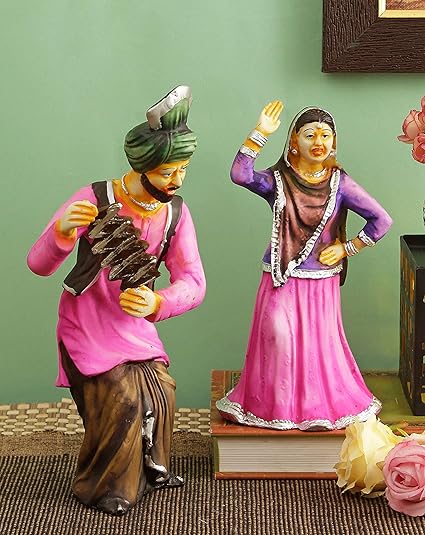 TIED RIBBONS Punjabi Couple Bhangra Dancing Resin Showpiece (13 cm x 11.99 cm x 26.01 cm)