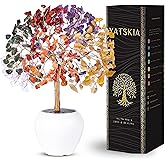 Yatskia Seven Chakra Tree - Chakra Stones & Healing Crystals, Crystal Tree of Life, Shelf Decor, Birthday Gifts for Women, Room & Office Decor, Unique Gifts
