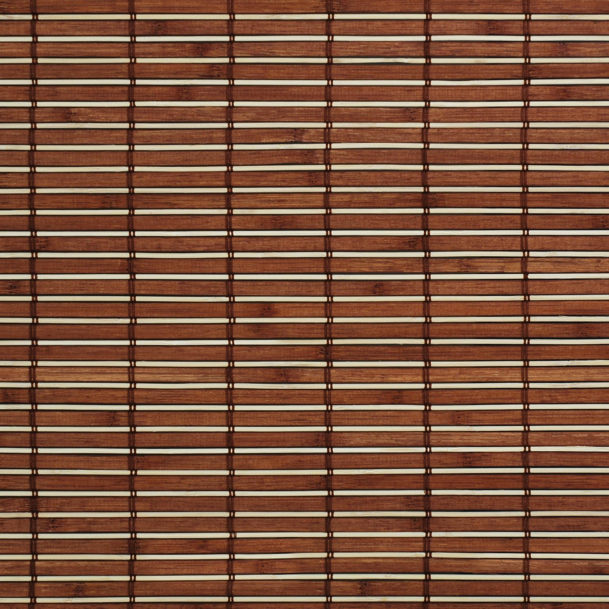 Liedeco roller blind, wood with side pull, wooden blind for window and door, Wood, brown, 120 cm x 170 cm (B x L)