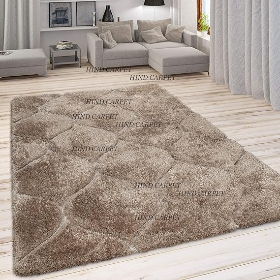 Buy RIYA CARPET Handmade Microfiber Cozy Soft & Plush Shaggy Carpet for