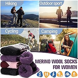 Anlisim Merino Wool Socks for Women Hiking Thermal