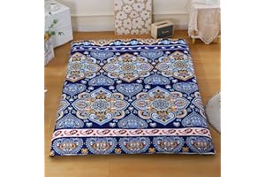 PRITIY Floor Futon Mattress Cover with Zipper Queen, Futon Covers 100% Cotton Washable Japanese Futon Mattress Cover Soft Skin-Friendly Without Shrinking Futon Floor Mattress Cover