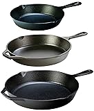 Lodge Seasoned Cast Iron 3 Skillet Bundle. 12