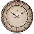 Lafocuse 12 Inch Silent Vintage Bronze Wall Clocks Battery Operated, Analog Farmhouse Wall Clock for Living Room Decor, Reloj de Pared Decorative Rustic Kitchen Clock for Bedroom Home Office