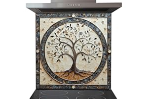 Tree of Life Glass Backsplash, Tempered Glass Backsplash for Kitchen, Custom Glass Splashback for Kitchen Wall, Multi Mountin