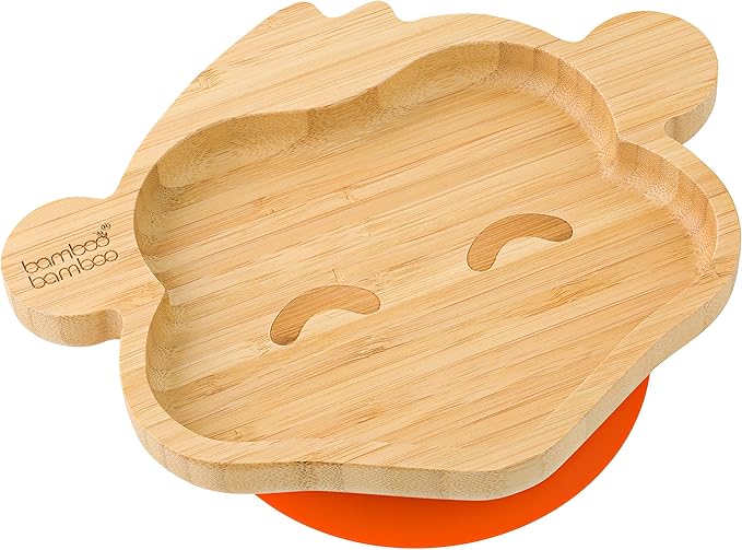 Bamboo Bamboo Assiette A Ventouse Pour Bebe Singe Orange Amazon Fr Cuisine Maison