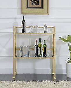 Convenience Concepts Gold Coast Bar Hall Table, Mirror / Gold Frame