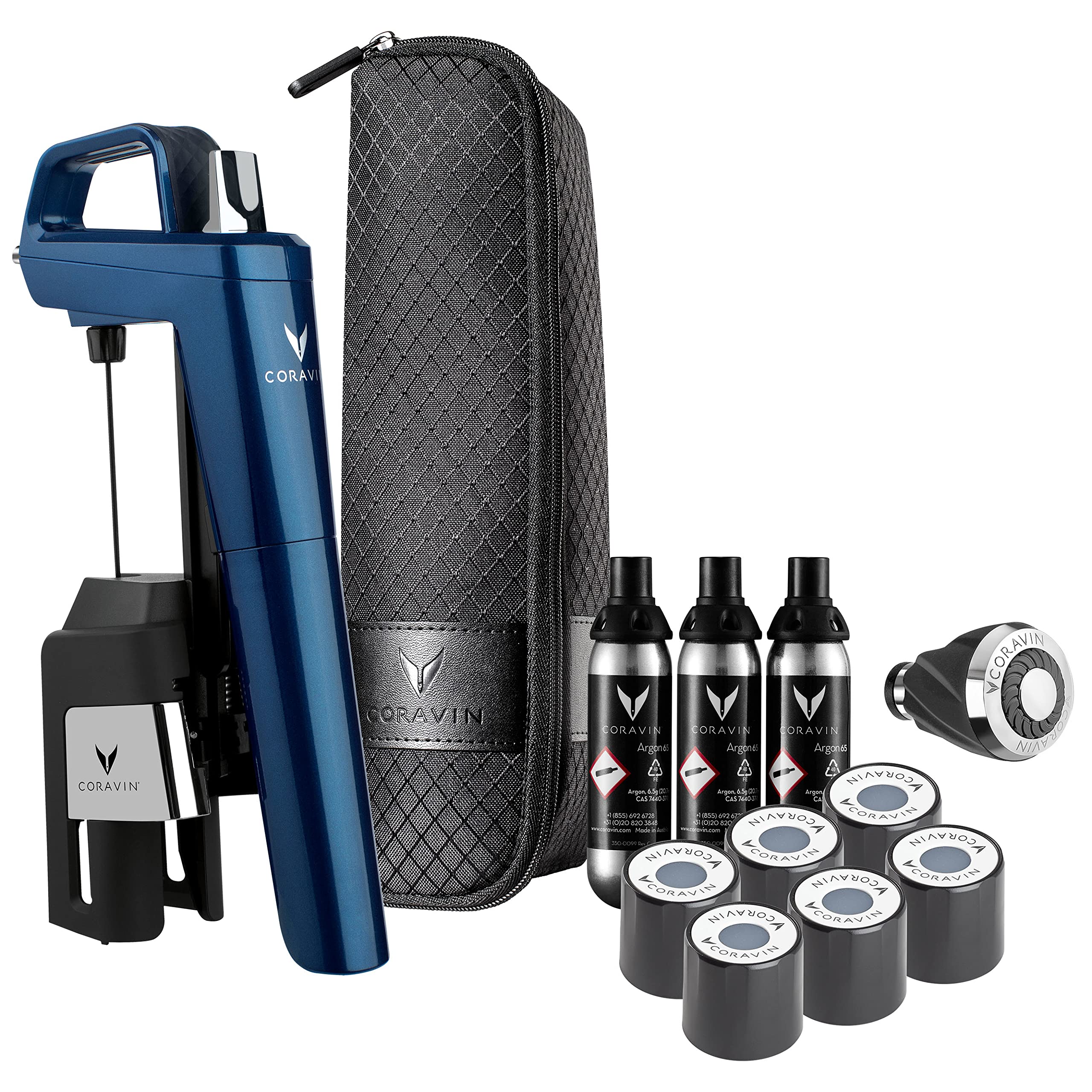 Coravin – Timeless Model Six+ Wine Preservation System | Easy to Use & Protects Wine from Oxidation | Accessories Included & Carry Case | Midnight Blue