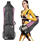 WARRIOR2 Yoga Mat Bag Carrier - Large Pockets & Water Bottle Holders. Yoga Backpack Fits 0.5" Thick x 26" Wide Mats. Hands-Free, Left-Right Switchable, Yoga, Gym, Cycling