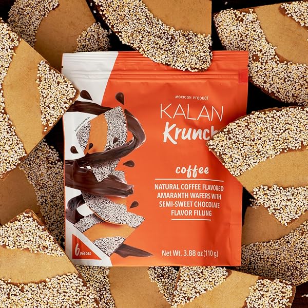 KALAN KRUNCH COFFEE NATURAL FLAVORED AMARANTH WAFERS, PACK OF 1, 3.88 OZ