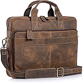 KomalC 16 Inch Leather briefcases Laptop Messenger Bags for Men and Women Best Office Satchel Bag