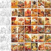 Skyygemm 36 Pcs 8 x 10 Inch Fall Pre Drawn Canvases | Pre Stretched Canvas, Outline Sketch Included, Sip and Paint Party Supplies, Bulk Painting Activity Favors for Adults