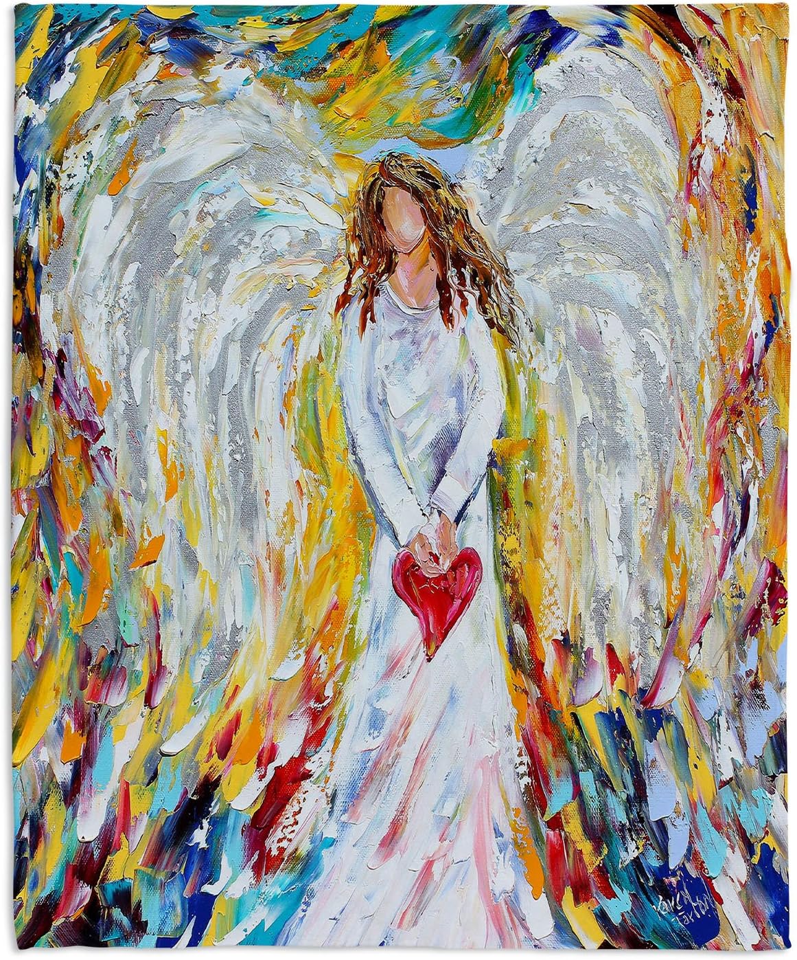 Dia Noche Fleece Blankets Soft Fuzzy 4 Sizes! by Karen Tarlton - Angel of My Heart - Toddler 40" x 30"