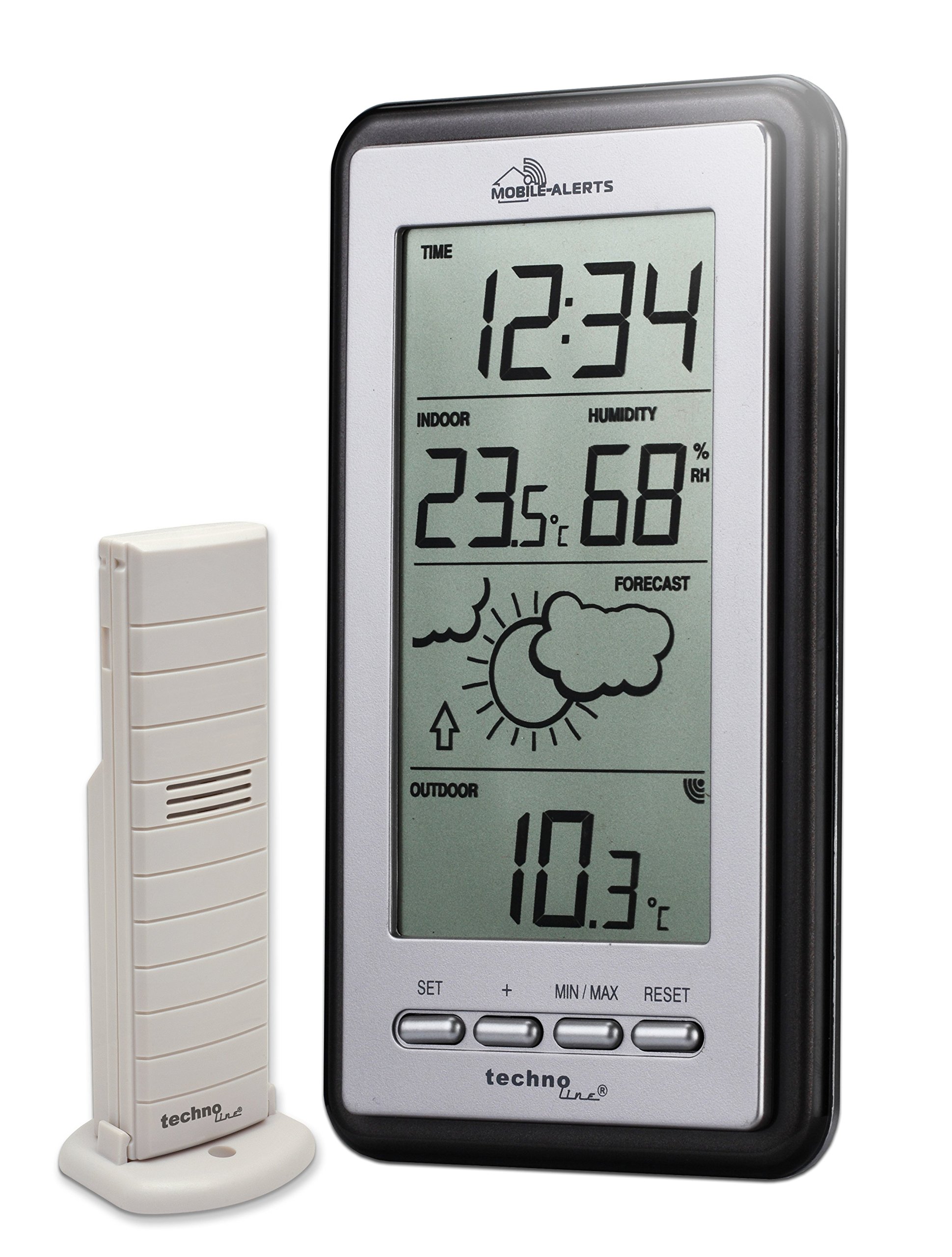 Technoline Smart Home MA10430 Weather Station Mobile Alerts 8.2 x 2.3 x 15 cm Silver/Grey