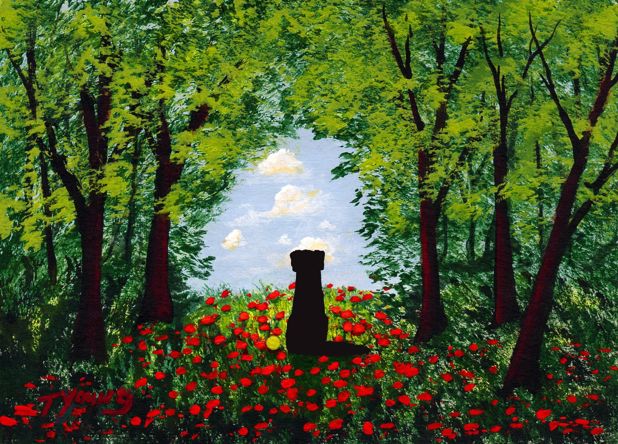 Black Lab Labrador Retriever DOG Art print by Todd Young THE CLEARING