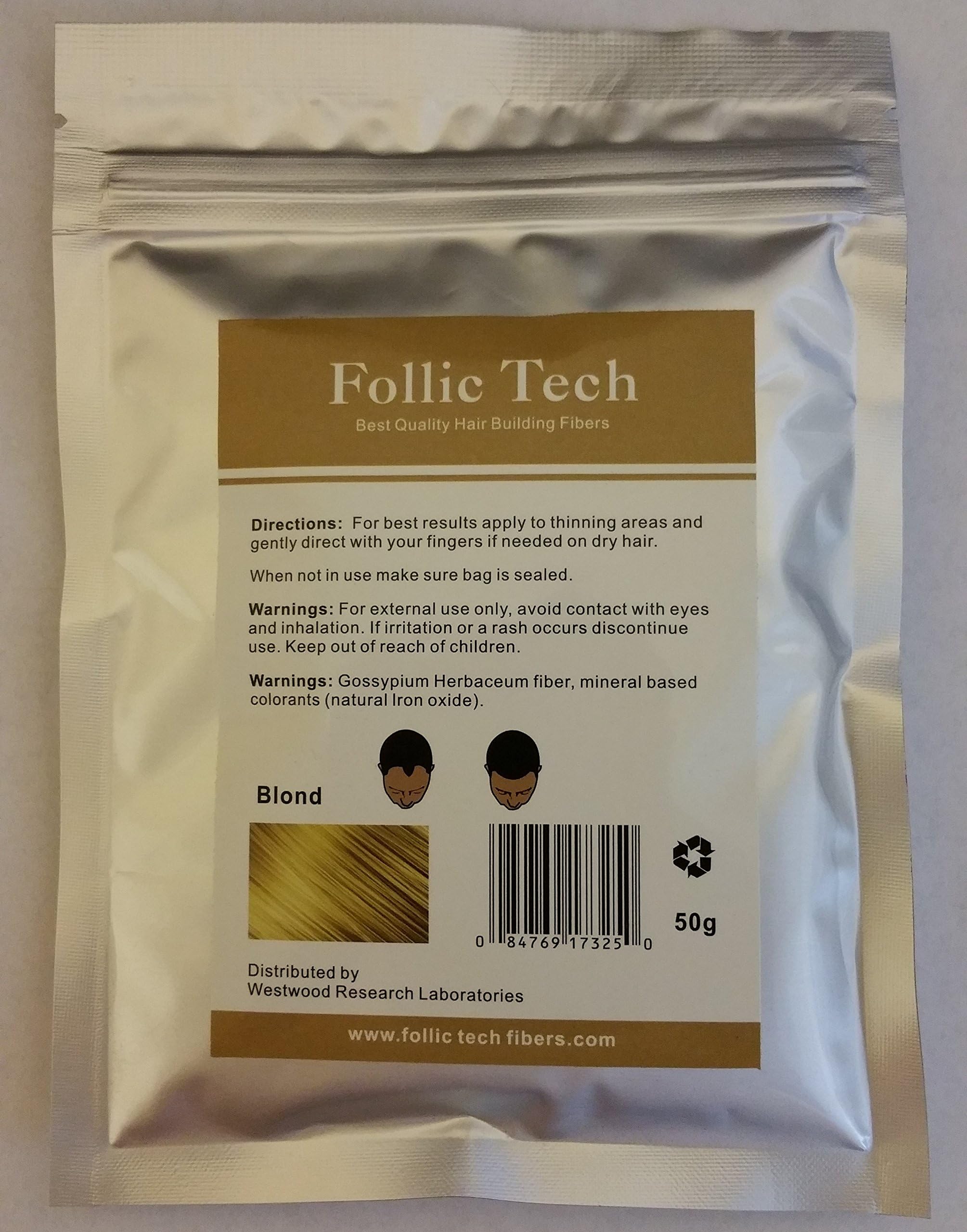 Follic Tech Hair Building Fibers 57 Grams Highest Grade Refill That You Can Use for Your Bottles from Competitors Like Toppik, Xfusion (Blonde)