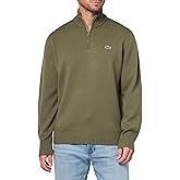 Lacoste Men's Zipped High Neck Carded Wool Sweater
